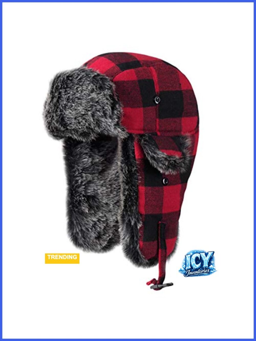 Winter Trapper Hat Faux Fur Ear Flaps Polyester Windproof